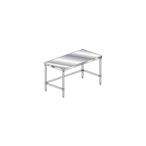 Aero Aero Manufacturing Workbench, 16 Ga. 430 Series Stainless, Galv. Legs, 72"Wx24"D 4TGX-2472 - main